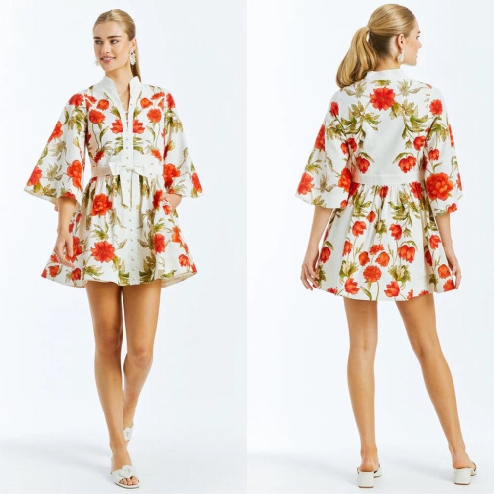 Mestiza New York Carmen Floral Tie Waist Mini Dress Size 4